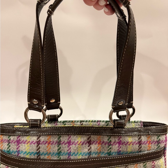 Coach Multicolor Plaid Wool Shoulder Bag - Picture 8 of 8